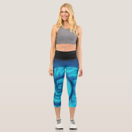 Azure Swirl Capri Leggings