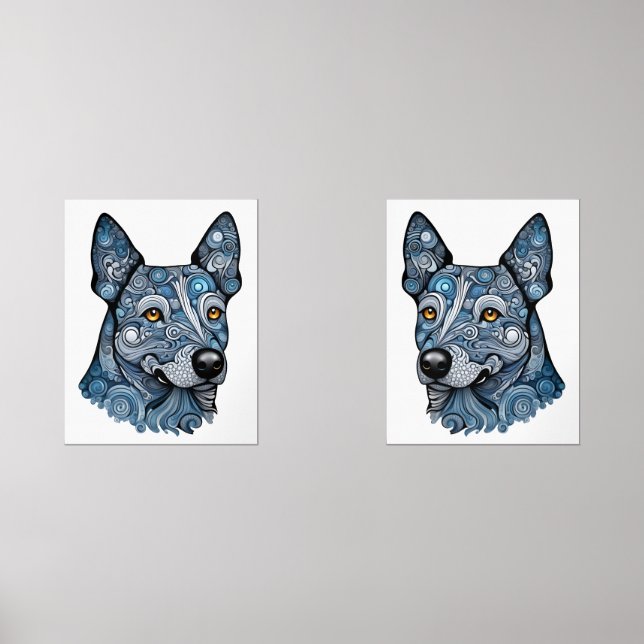 Azure und Indigo die Blue Heeler Twins Bilderwand Sets (Vorderseite)