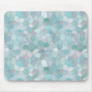 Azure Verdigris Mosaic Mousepad