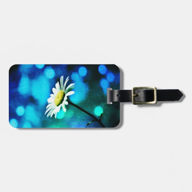 Azurite Malachite Daisy Gepäcktag Gepäckanhänger (Vorderseite horizontal)