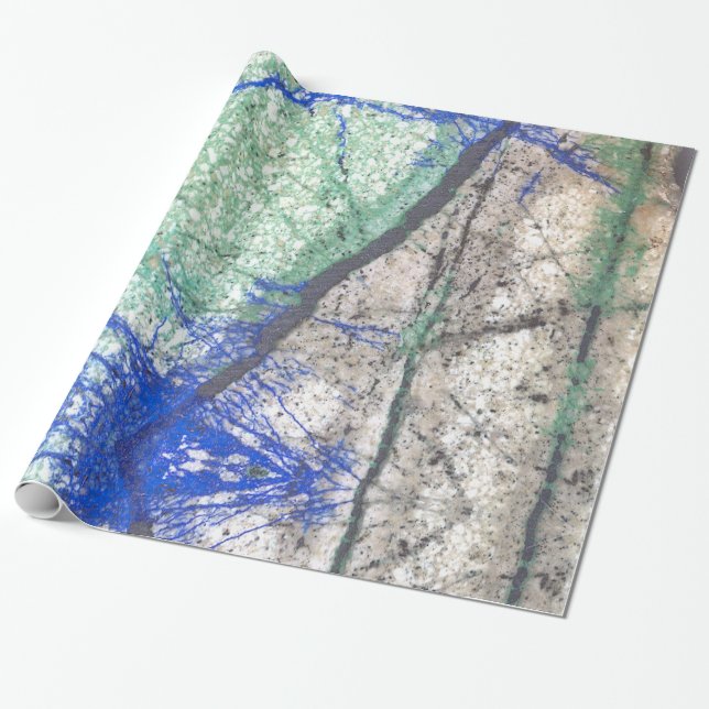 Azurite Malachite Stone Wrapping Paper Geschenkpapier (Ungerollt)
