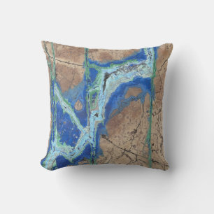 Azurite Stone Beige und Türkis Kissen