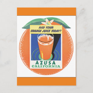 Azusa Kalifornien Vintage-Reiseposter Postkarte