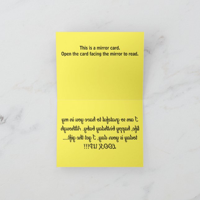 B001 - Carte miroir d'anniversaire - Joyeux annive (Intérieur)