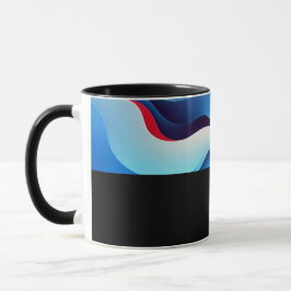 B09 - Tasse mit Rot Blau Farbverlauf 
