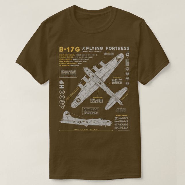 B17 Festung (2)  T-Shirt (Design vorne)