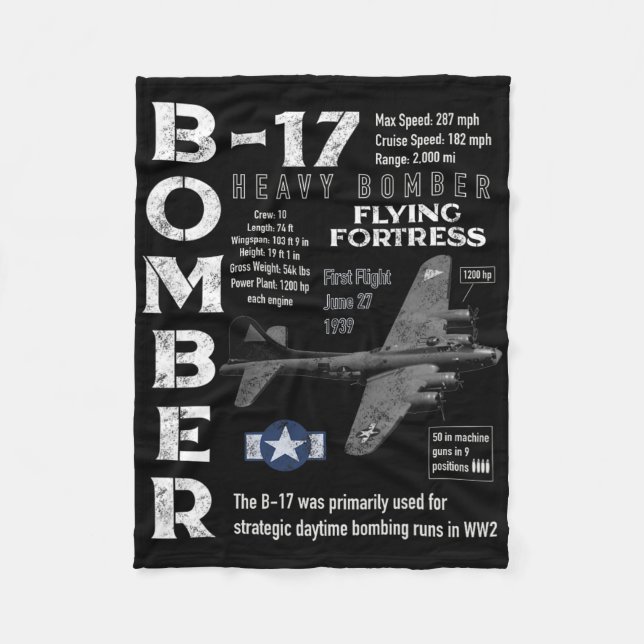 B17 Fliegende Festung  Fleecedecke (Vorderseite)