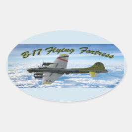 B17 Flying Fortress WWII Bomber Flugzeug Ovaler Aufkleber