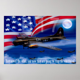 B17 mit Bomber Harris-Zitat Poster