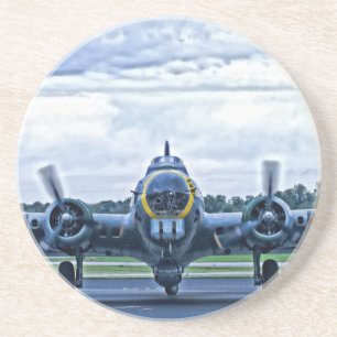 B17 Vintage Flugzeug Flug Getränkeuntersetzer