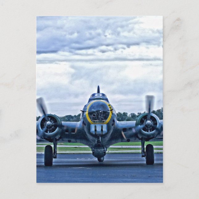 B17 Vintages Flugzeug Postkarte (Vorderseite)