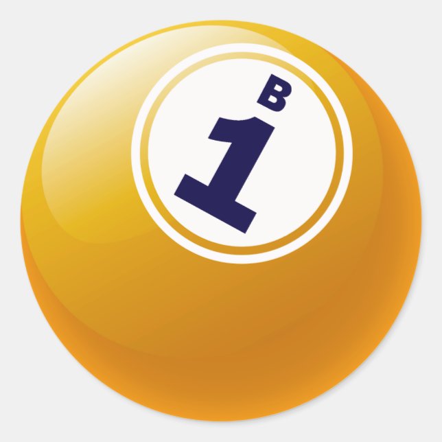 B1 BINGO BALL RUNDER AUFKLEBER (Vorderseite)