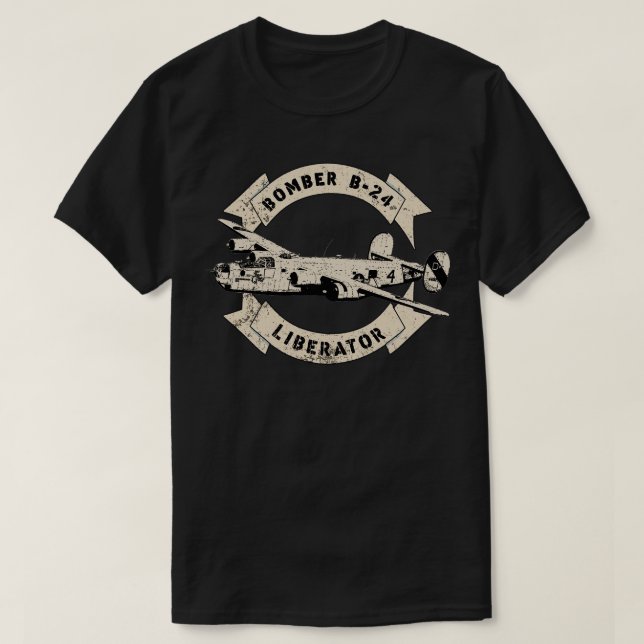 B24 Bomber-Bomber-WW2-Flugzeug T-Shirt (Design vorne)