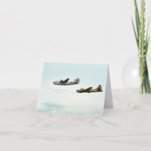 B24 und B17 Fliegenhinweiskarte Karte