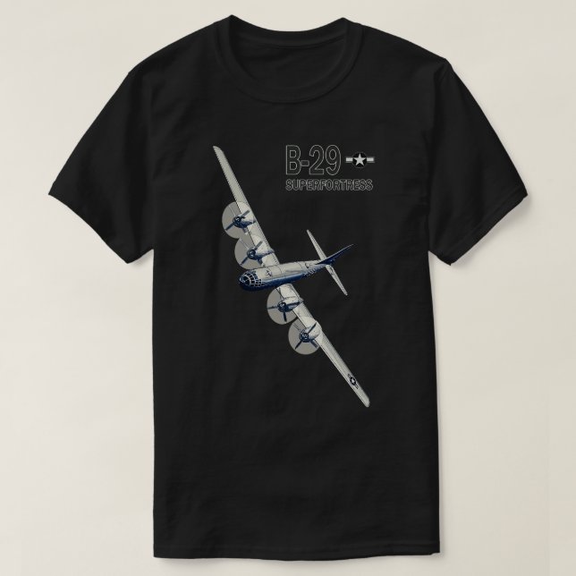 B29 Superfestress WW2-Bomber-Flugzeug T-Shirt (Design vorne)