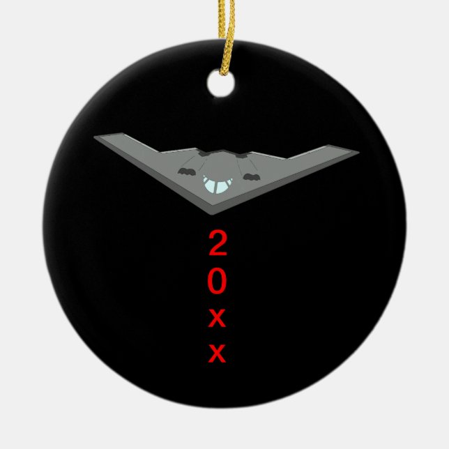 B2 Stealth Bomber Stille Nacht Keramik Ornament (Vorne)