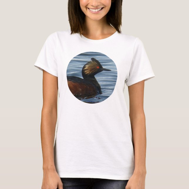 B41w Eared Grebe T-Shirt (Vorderseite)