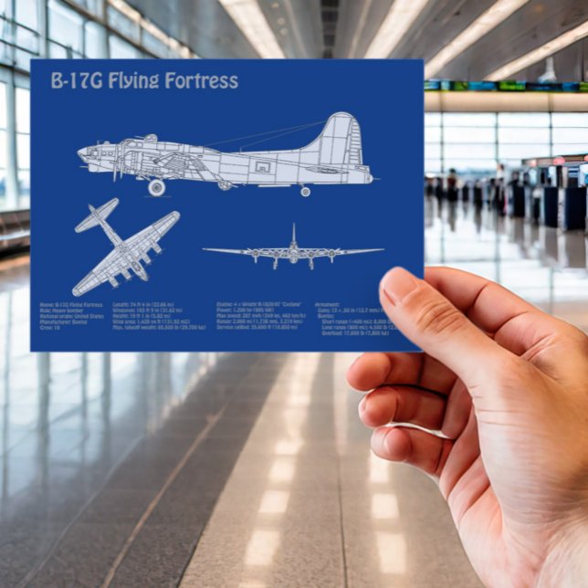 B-17 Festung fliegen - Flugzeugkonzept ABD Postkarte (Von Creator hochgeladen)