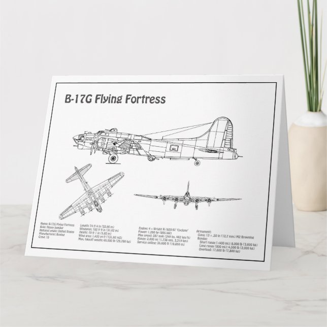 B-17 Festung fliegen - Flugzeugkonzepte BD Dankeskarte (Vorderseite)