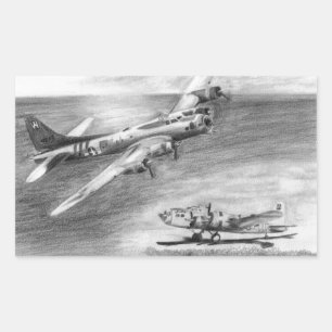 (B-17) Fliegende Festung Rechteckiger Aufkleber