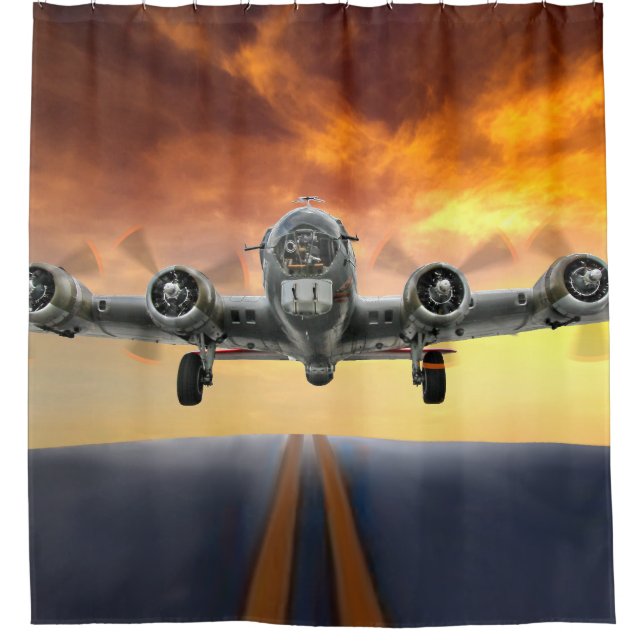 B-17 FLIEGENDE FORTSCHRITTE DUSCHVORHANG (Vorderseite)