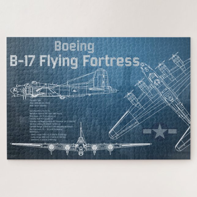 B-17-Flugzeug-Bauplan (Horizontal)