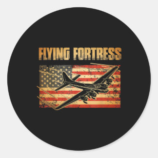B-17 Flying Fortress American Flag Patriot Runder Aufkleber