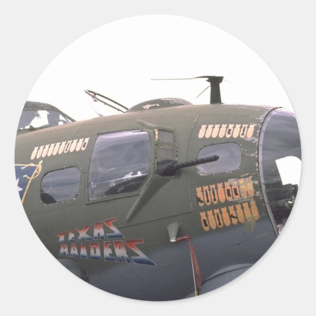 B-17 Nasenkunst Runder Aufkleber (Vorderseite)