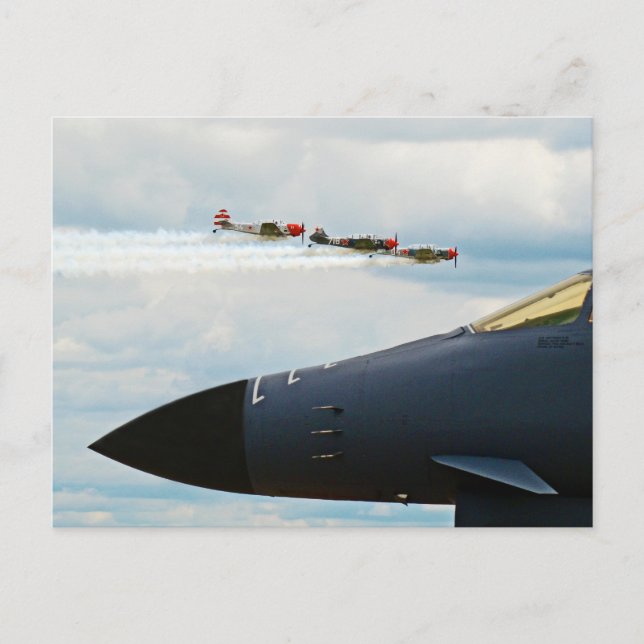 B-1 Bomber- und Kriegskämpfe Postkarte (Vorderseite)