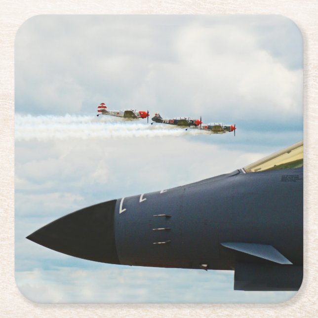 B-1 Bomber- und Kriegskämpfe Rechteckiger Pappuntersetzer (Vorderseite)