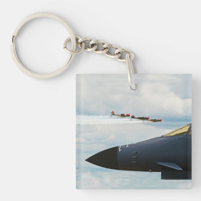 B-1 Bomber- und Kriegskämpfe Schlüsselanhänger (Vorderseite)