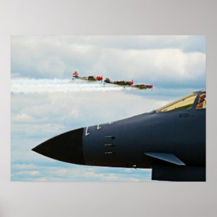 B-1 Bomber und WWII-Kampfflugzeuge Poster
