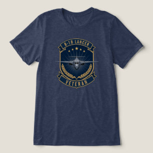 B-1B Lancer Veteranen Militär Bomber Flugzeug Tri-Blend Shirt