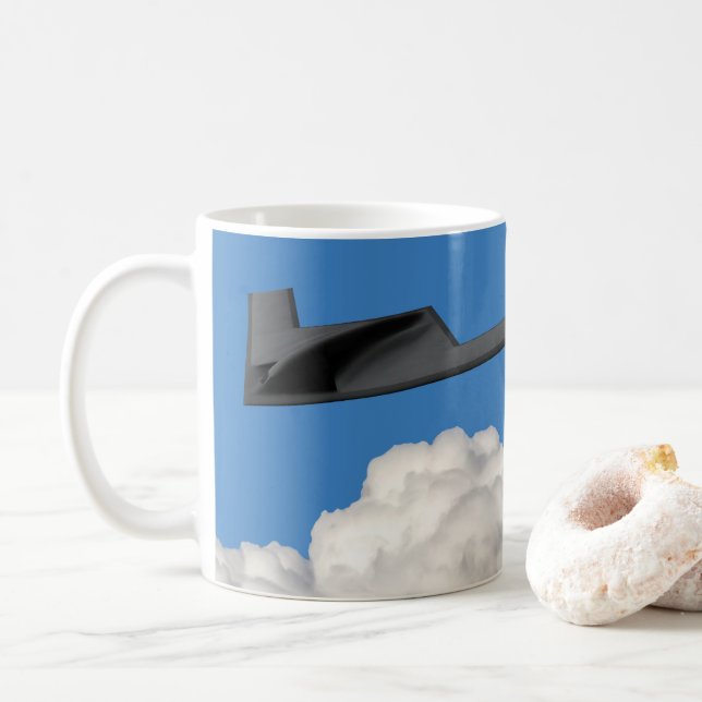 B-21 Raider Stealth Bomber Kaffeetasse (Mit Donut)