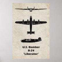 B-24 Liberator-Flugzeugposter für Luftfahrtdekorat