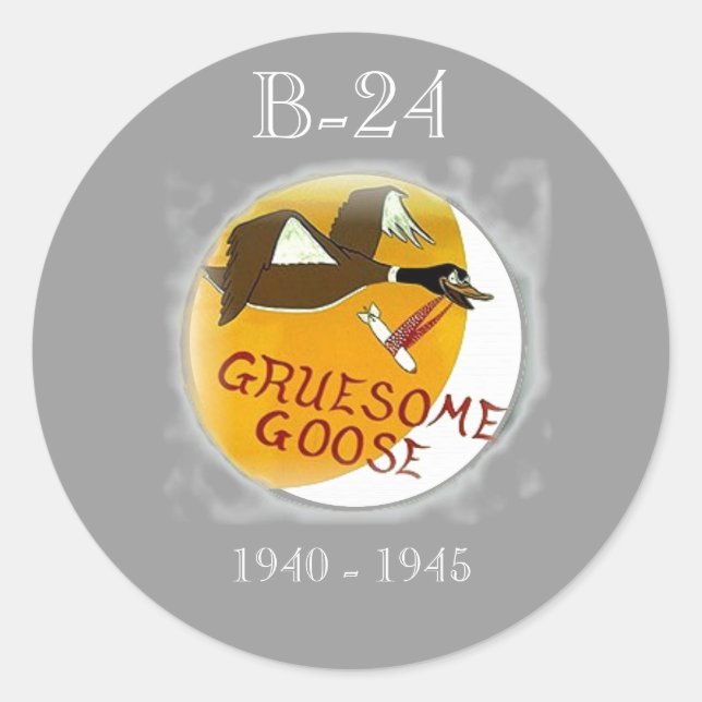 B-24 LIBERATOR HEAVY BOMBER- Misc. Nose Art Runder Aufkleber (Vorderseite)