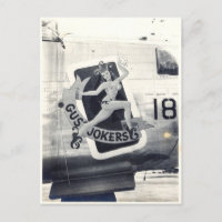 B-24 Nose Art "Gus' Jokers" Postkarte