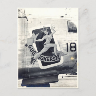 B-24 Nose Art "Gus' Jokers" Postkarte