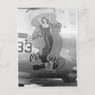 B-24 Nose Art "Old Black Magic" Postkarte