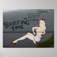 B-25 Briefing Time Nose Art Foto Poster