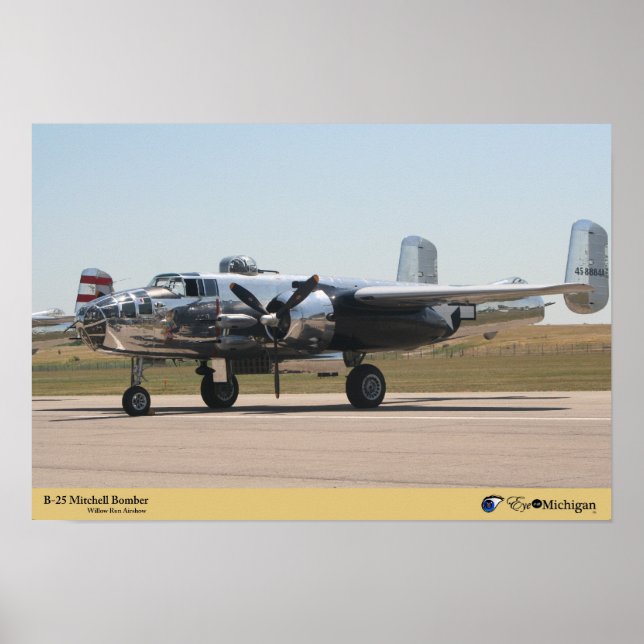B-25 Mitchell Bomber-Flugzeug Poster (Vorne)