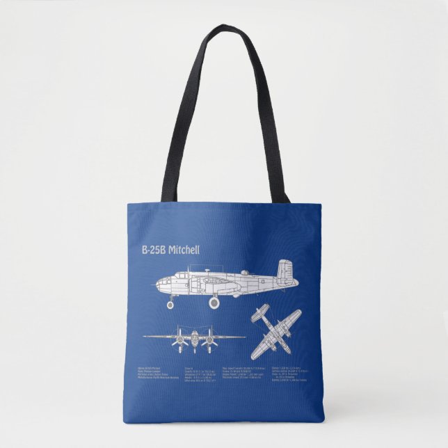 B-25B Mitchell Doolittle - Airplane Blueprint ABD Tasche (Vorderseite)