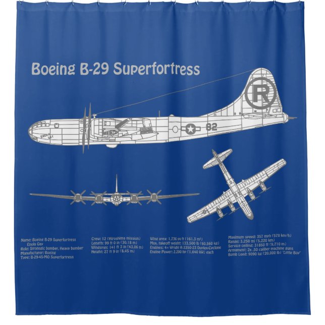 B-29 Superfortress - Flugzeugkonzepte ABD Duschvorhang (Vorderseite)