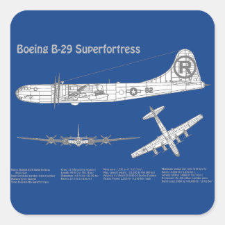 B-29 Superfortress - Flugzeugkonzepte ABD Quadratischer Aufkleber