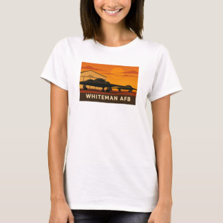 B-2 Jet Sunset Art - Whiteman AFB Poster Style T-Shirt