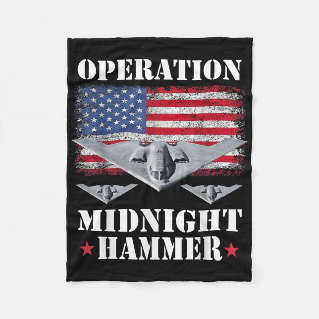 B-2 Stealth Jet Shirt Operation Midnight Hammer  Fleecedecke (Vorderseite)