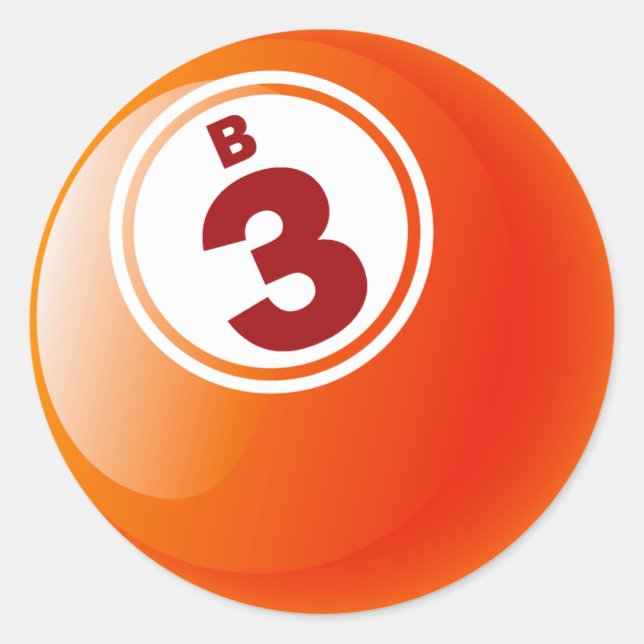 B 3 BINGO BALL RUNDER AUFKLEBER (Vorderseite)