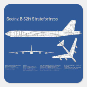 B-52 Stratofestress - Flugzeugkonzepte ABD Quadratischer Aufkleber