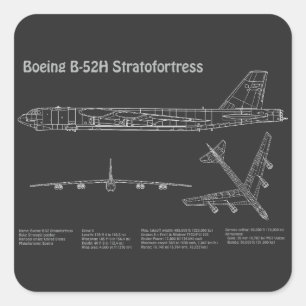 B-52 Stratofestress - Flugzeugkonzepte PD Quadratischer Aufkleber