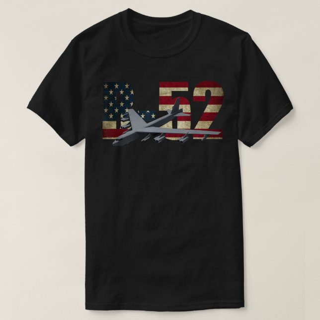 B-52 Stratofestung Bomber US-amerikanische Flagge T-Shirt (Design vorne)